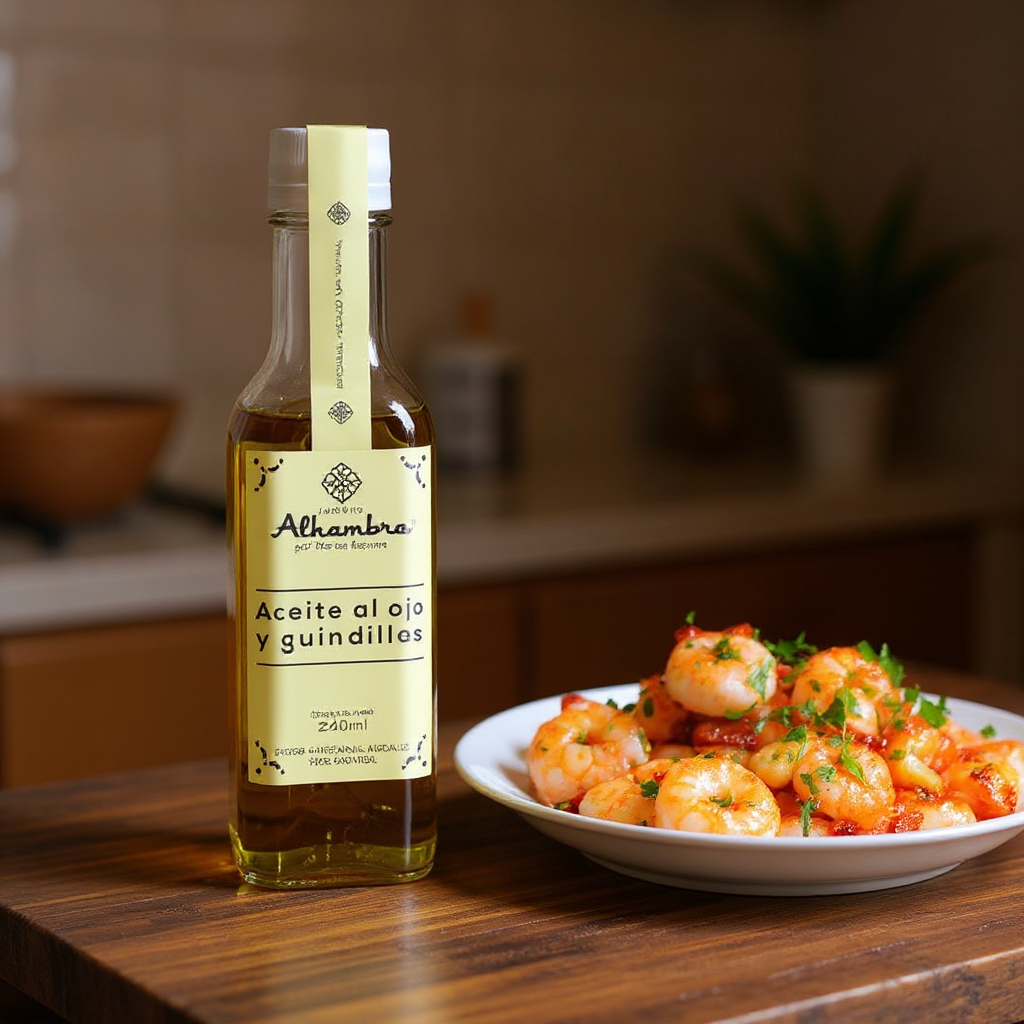 Aceite al ajo y guindillas